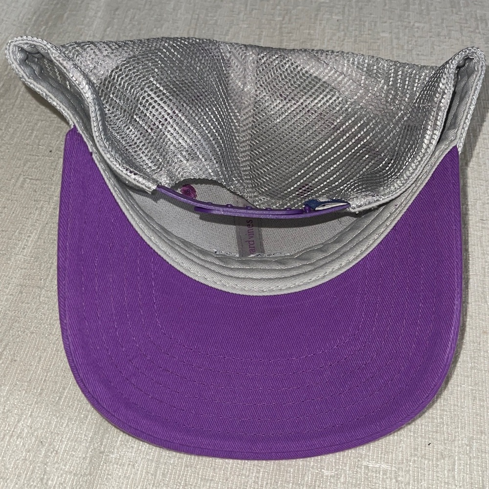 Vineyard Vines High Profile Trucker Cap in the color Eggplant. - Picture 3 of 5